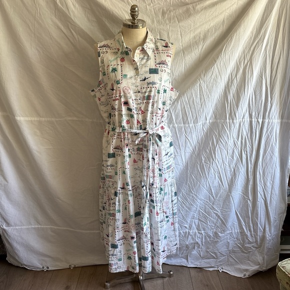 J. Crew Cream Buttoned Collar Midi Dress - Picture 1 of 13